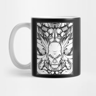 balck white robot Mug